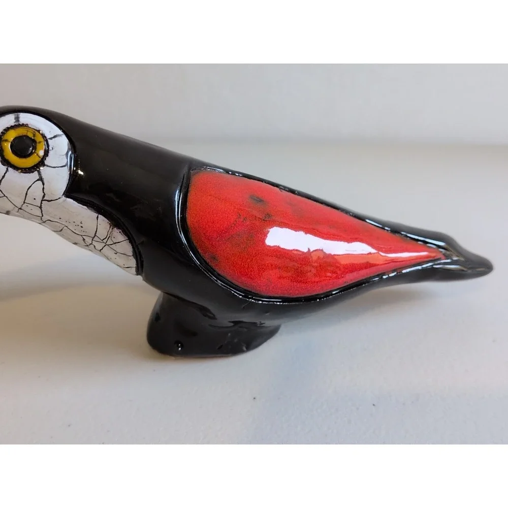 Vintage Multicolored Brazilian‎ Ceramic Toucan Wall Hanger 11